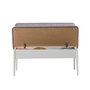 Hanah Home Banco Moderno de Lujo Blanco Soho con Almacenamiento, Tapizado en Terciopelo, Tablero Melamina, 110x85x40 cm